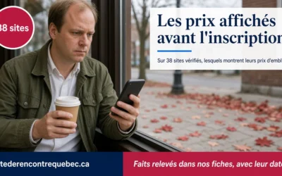 Prix affichés avant inscription : 38 sites au crible