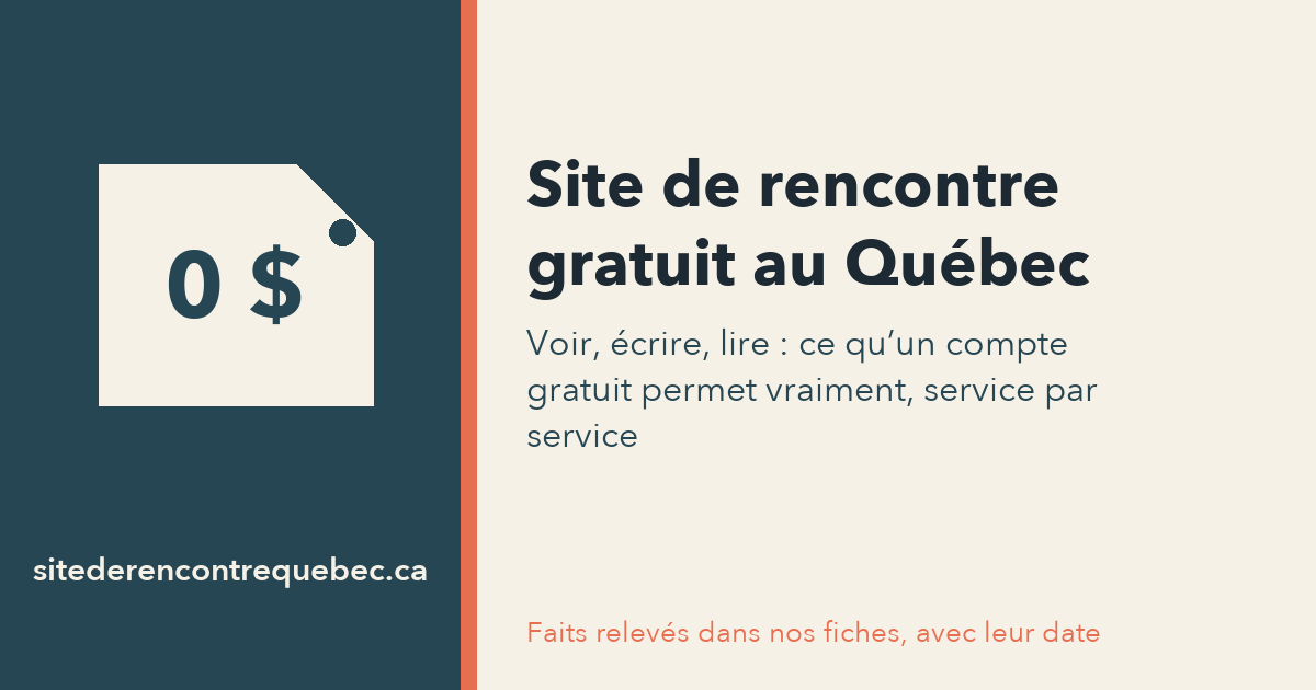 Site de rencontre gratuit au Québec Illustration : étiquette de prix à 0 $ et le titre « Site de rencontre gratuit au Québec : ce que ça veut dire »